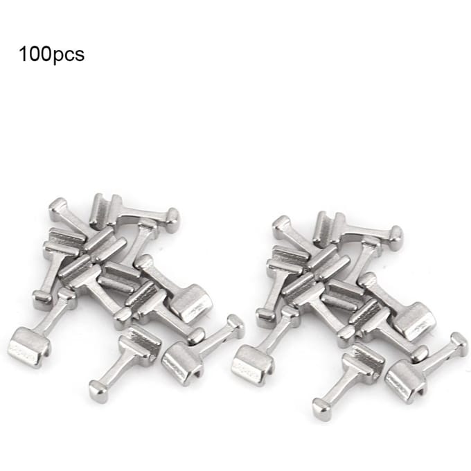 100 stuks Roestvrij Staal Tandheelkundige Orthodontische Krimpbare Haak Tandheelkundig Accessoire Lang Type white