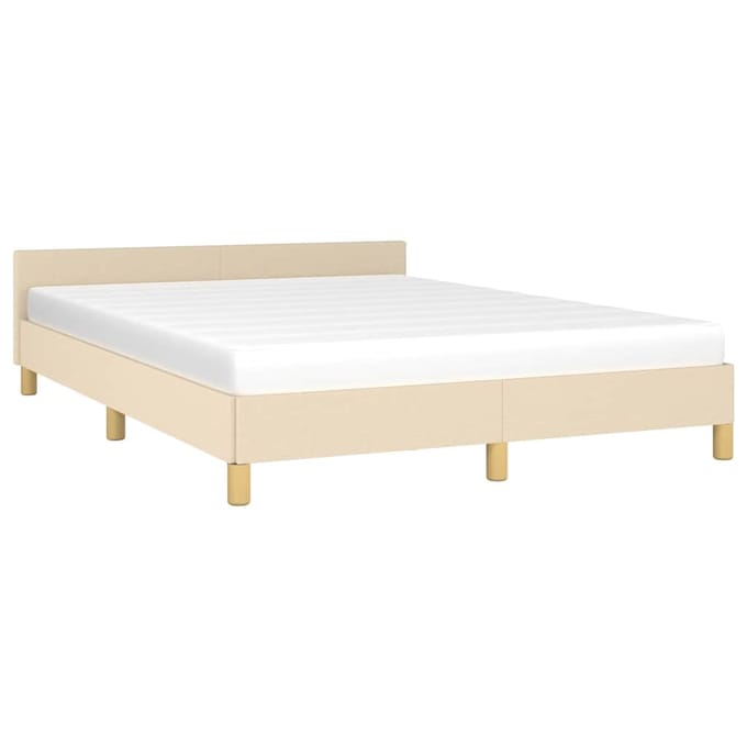 vidaXL - Bedframe - zonder - matras - stof - crèmekleurig - 140x200 - cm