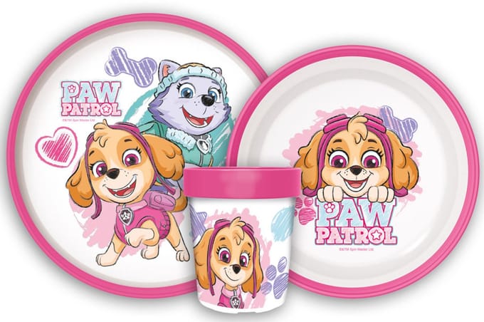 Paw Patrol Sketch antislip eetservies, micro plastic set