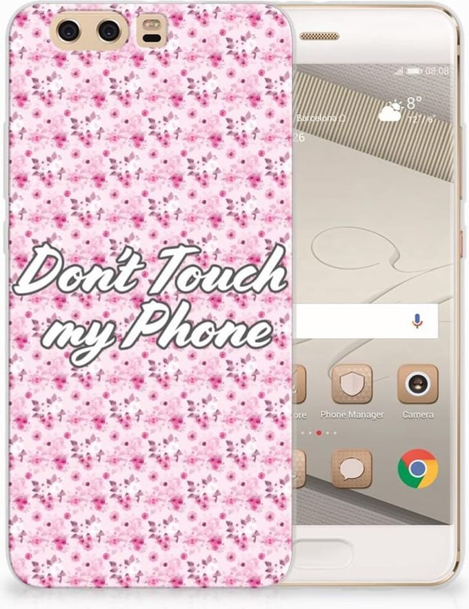 TPU Hoesje voor Huawei P10 Plus Silicone-hoesje Flowers Pink DTMP