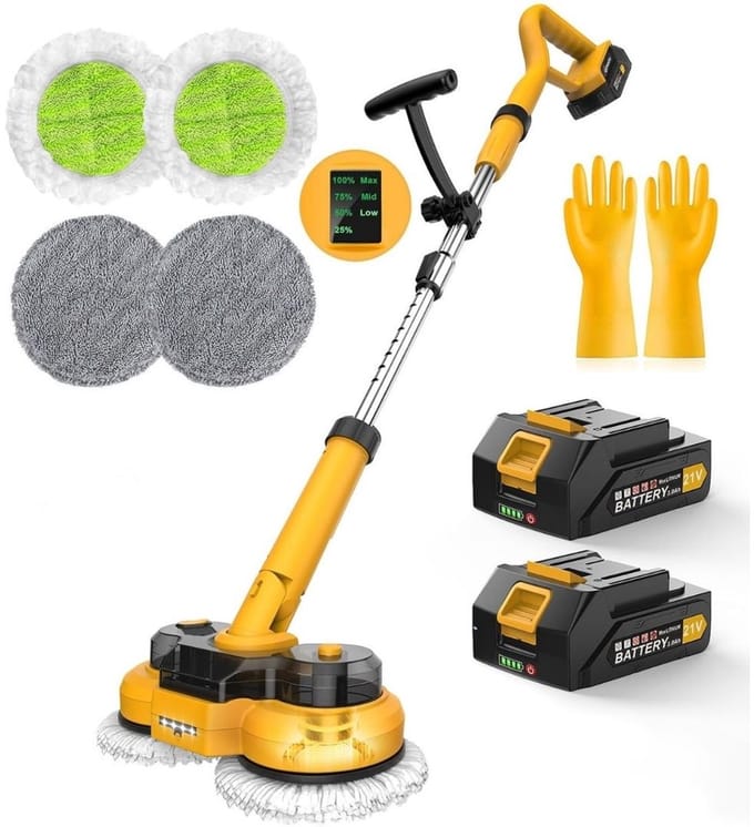 SCH® Elektrische Dweil - Dweil- Geel- 45cm x 26cm x 16cm