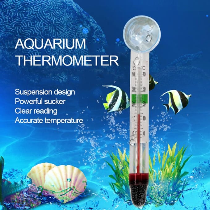 Aquarium Thermometer Onderdompelbare Glazen Aquarium Thermometer met Zuignap voor Watertemperatuur white