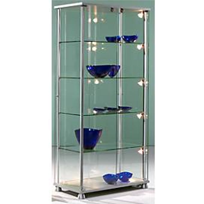 Staande vitrinekast Forum V,  B 830 x D 430 x H 1760 mm zonder verlichting