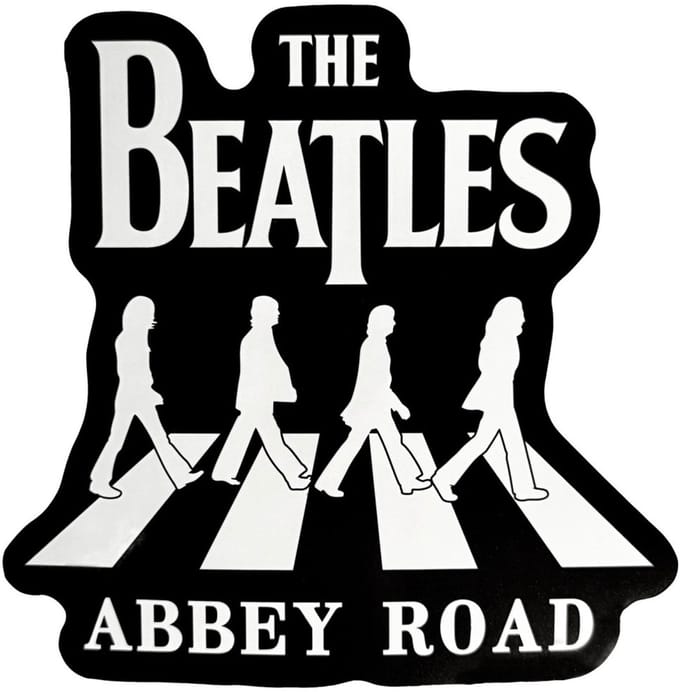 The Beatles - Abbey Road Silhouettes Sticker - Zwart/Wit