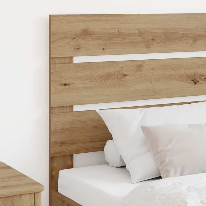vidaXL - Hoofdbord - Artisan - Eiken - Bewerkt - hout
