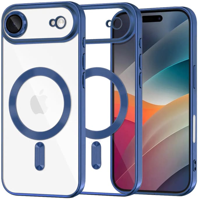 MagSafe hoesje voor Apple iPhone 17 Air, Techsuit, Luxury Crystal, Donkerblauw