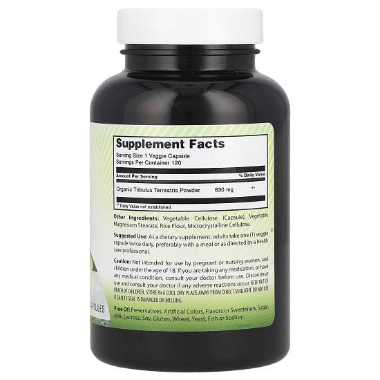 Amazing India, Tribulus, 630mg, 120 gélules végétales