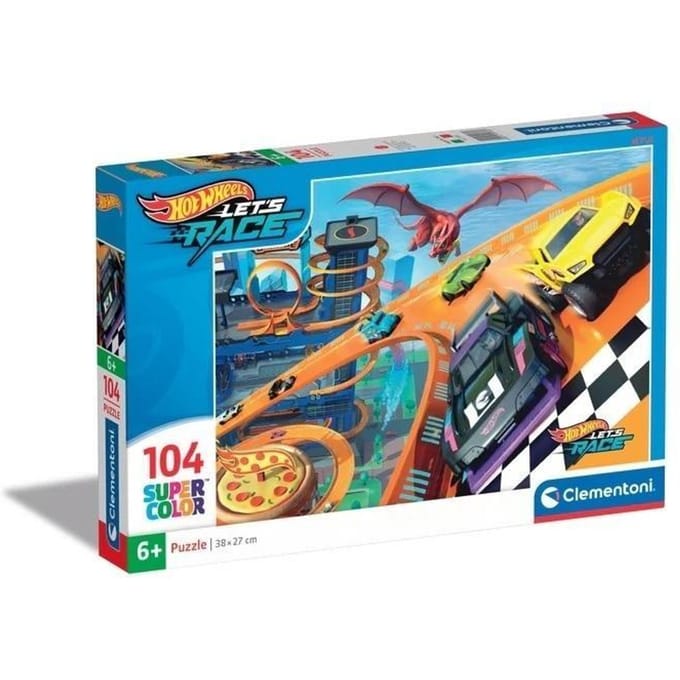 Clementoni - Puzzel - 104 Stukjes - Hot Wheels - Puzzel Voor Kinderen - Supercolor