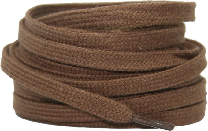 Platte katoenen veters 6mm Middelbruin 120cm - sneakers