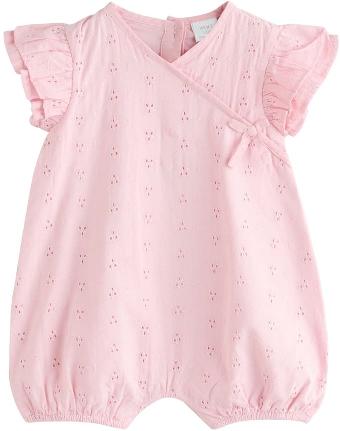 Next - Meisjes - Broderie Baby Romper - Roze