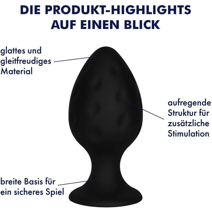 Gestructureerde siliconen anaalplug, 5,8 cm