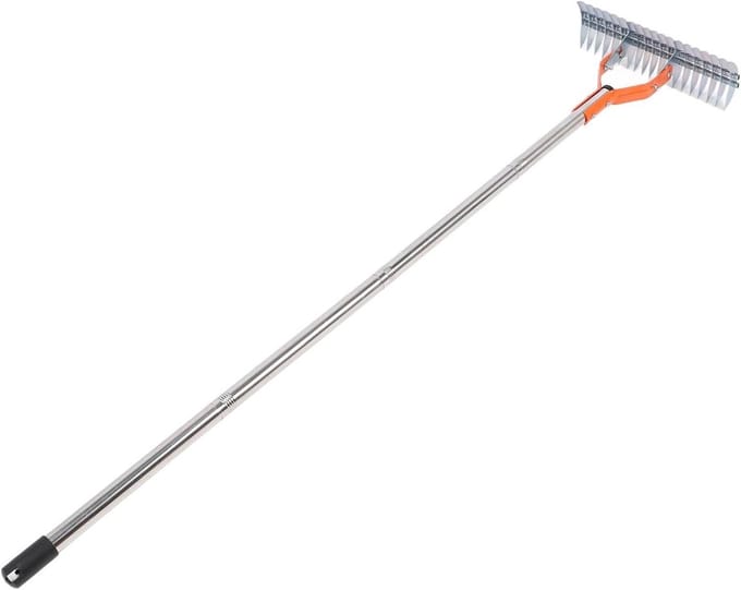 Rieten Hark - Gazon hark - Gazon onderhoud - 19 Gebogen Tanden - 35 cm Breed - Zwart