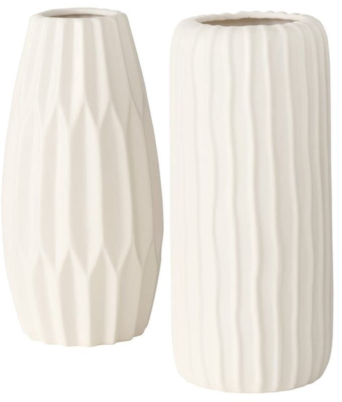 Witte vaas set van 2 stuks. Boltze aquarel vazen. 26cm hoogte