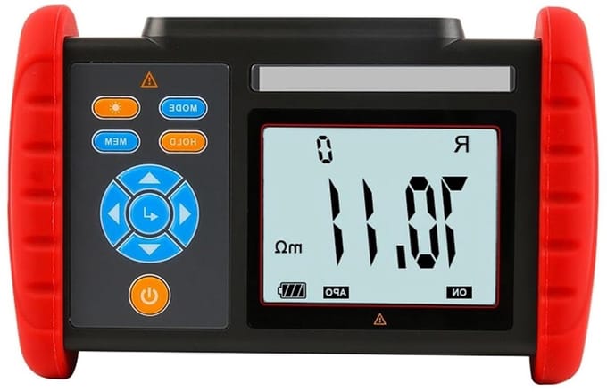 Weerstandstester - Micro-ohmmeter Megger - Elektrisch meten - Vierdraadstest - 300KΩ - Grijs