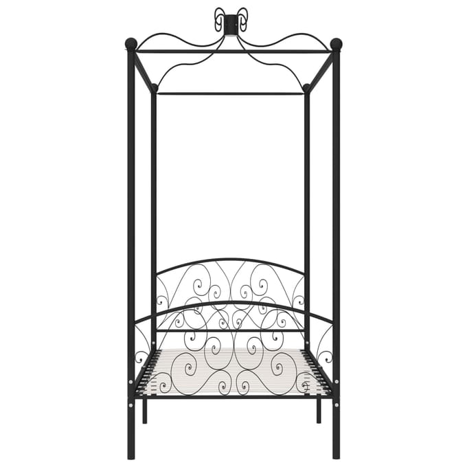 vidaXL - Hemelbedframe - metaal - zwart - 90x200 - cm