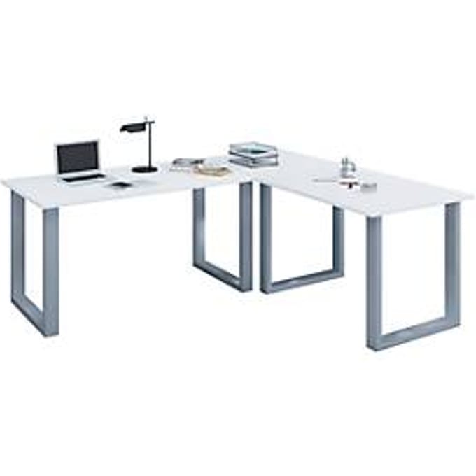 VCM VCM Holz Schreibtisch | Eckschreibtisch schlicht | 160x160 | L Form links oder rechts | Arbeitstisch Platte 80 cm tief | Computertisch Büromöbel - Lona U