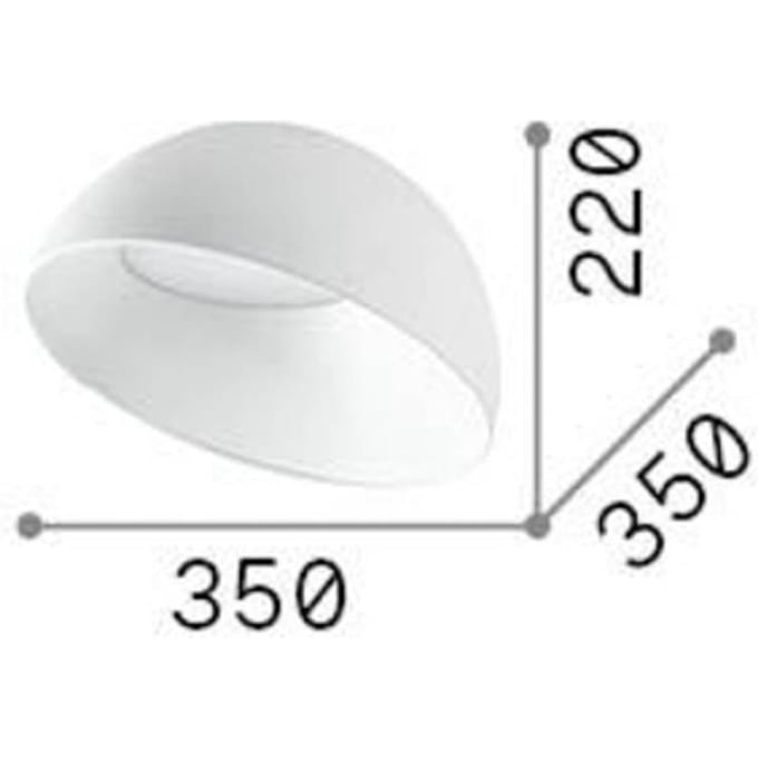 Ideal Lux LED plafondlamp Corolla-2, wit, metaal, Ø 35 cm
