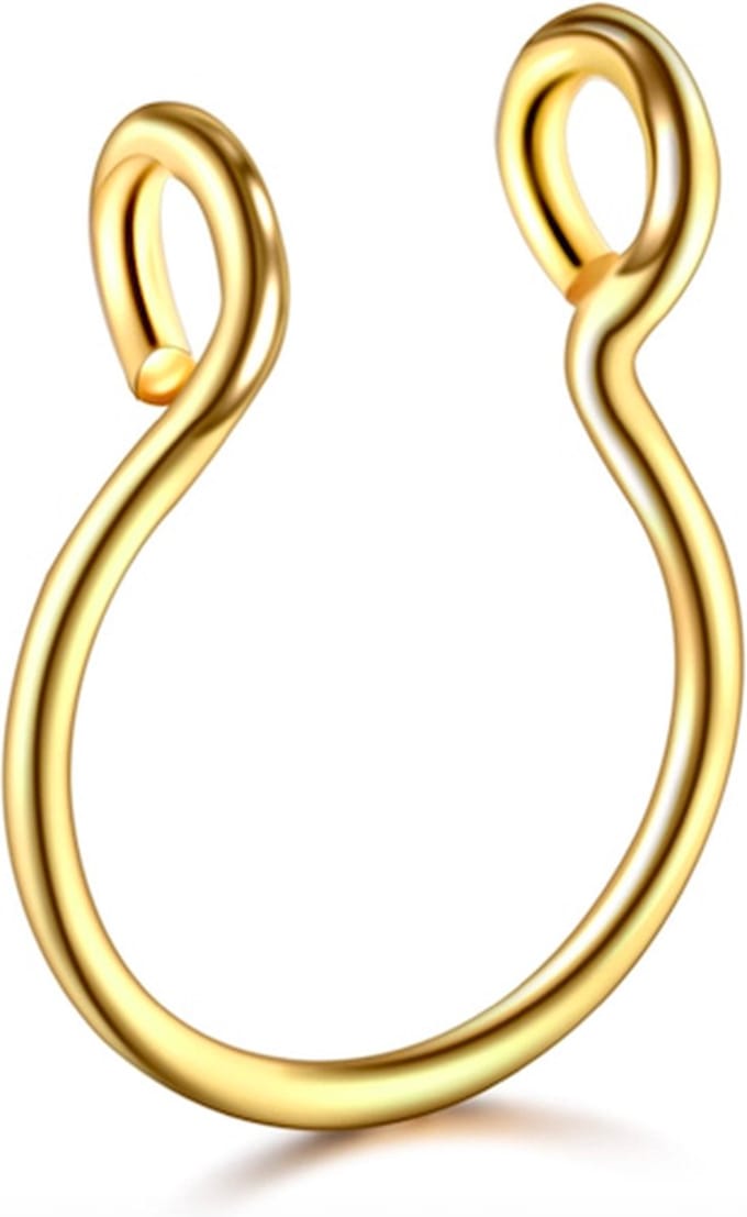 fake septum piercing // neppe piercing goud // neppe septum piercing ringetje