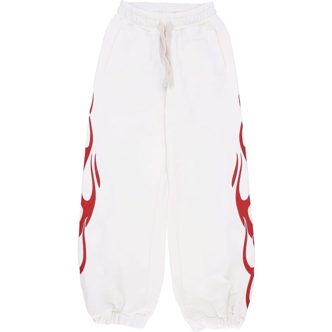 Dames lichtgewicht trainingsbroek Flames Pants gebroken wit/rood