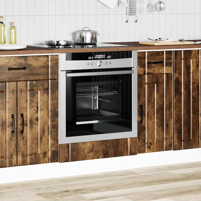 vidaXL - Ovenkast - Lucca - bewerkt - hout - gerookt - eikenkleurig