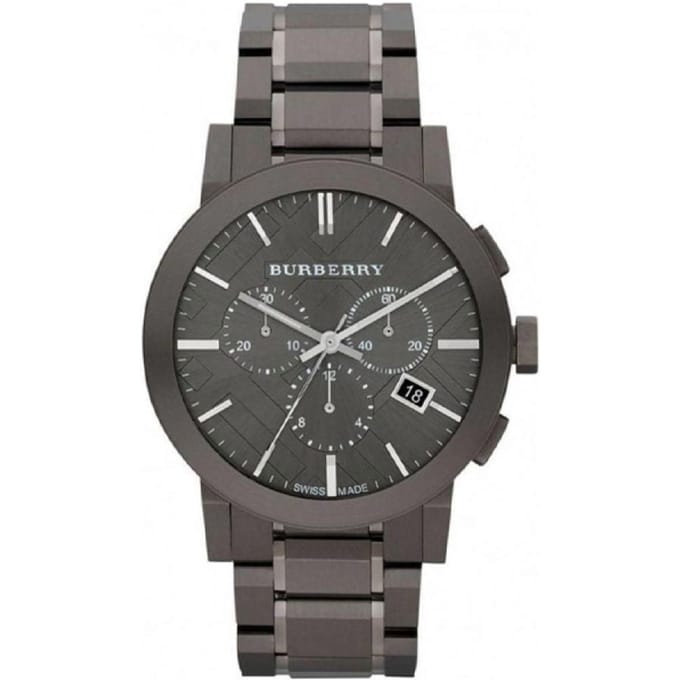 Burberry Chronograph City Men Black Staal 42MM | BU9354