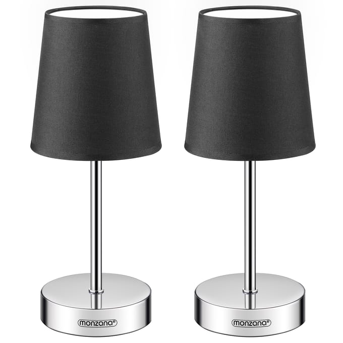 Monzana Tafellamp 2 Stuks – Incl. Lampenkap E14 32cm - Antraciet