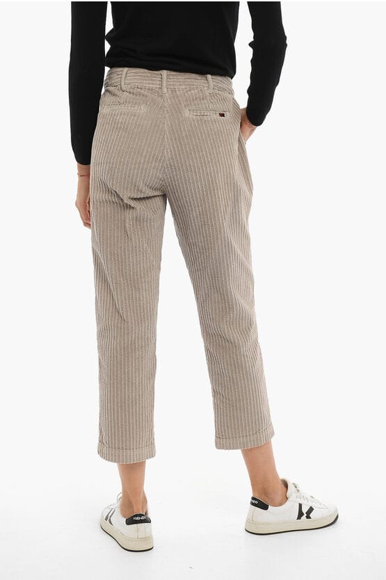Corduroy broek met 4 zakken in grijs