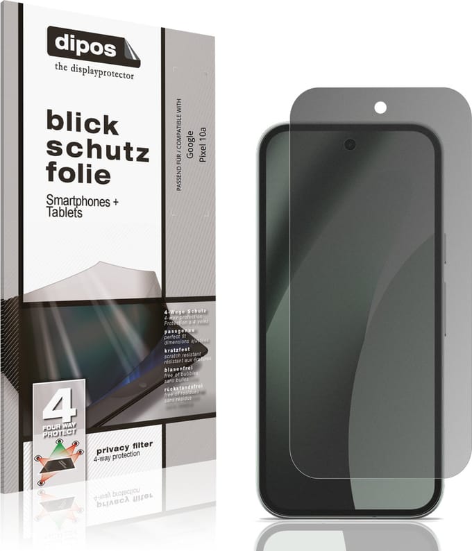 dipos – Matte Privacy Screenprotector geschikt voor Google Pixel 10a | Anti-Spy Beschermfolie