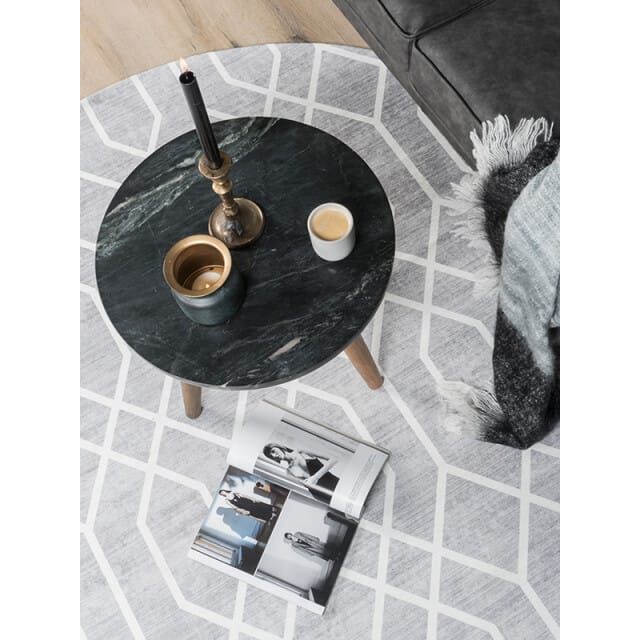 Vloerkleed Pattern Rond Grijs ø200 cm - Laagpolig Vloerkleed – Grafisch / Modern Design
