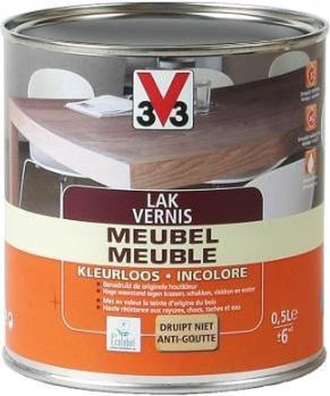 V33 Meubelvernis - Kleurloos - 0,5 l - Mat - 12 m²/l