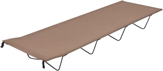 Campingbed - Opklapbaar bed - Buiten ontspannen - Stabiel stalen frame - 180x60x19 cm - Taupe