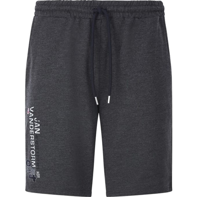 Jan Vanderstorm herren Sweatbermuda - 56/58 - donkergrijs - Plus Size