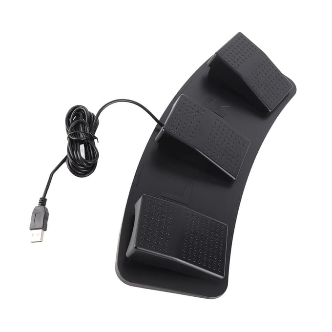 Pédale de commande avec câble d'interface USB, interrupteur à pédale électrique à 3 positions, pièce de connexion informatique black
