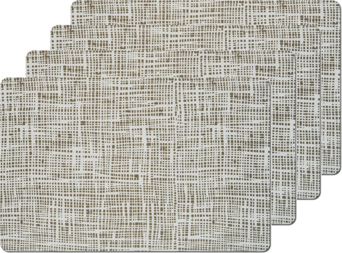 Zeller placemats gestreept - 6x - kunststof - 44 x 29 cm - grijs - abstract