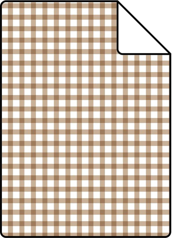 Proefstaal ESTAhome behang ruitjes bruin - 26.5 x 21 cm - 132147-S