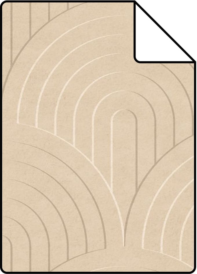 Proefstaal ESTAhome behang 3D-motief warm beige - 26.5 x 21 cm - 131107-S