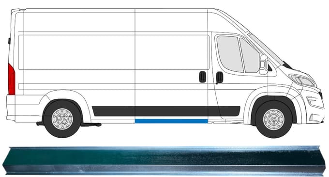 Middelste interne reparatie dorpel voor Opel Movano 2021-2026 / Links = Rechts