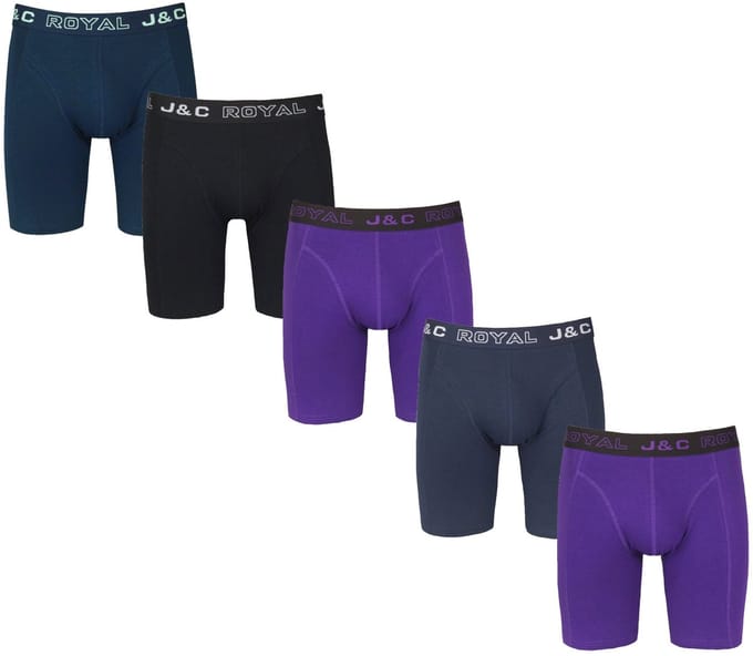 5-PACK LUXE EN ELASTISCHE HERENBOXERSHORT MET LANGE PIJPEN J&C - maat 3XL