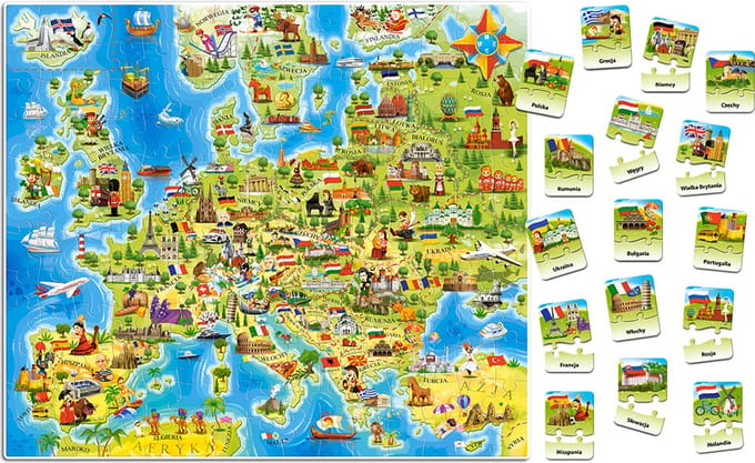CASTORLAND Educatieve Puzzelkaart van Europa