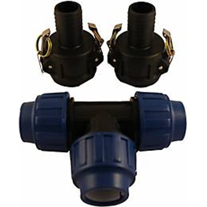 IBC tankkoppeling, set voor 2 tanks, verlenging DN 40