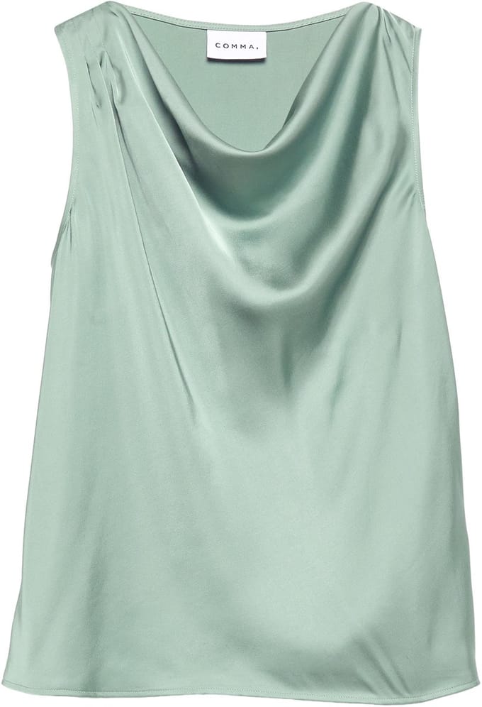 Satin Top met Bénitierhals en Plooien Dames COMMA