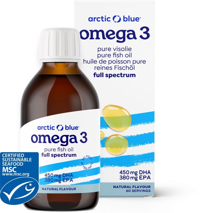 Arctic Blue - Omega 3 Visolie Naturel - zonder smaak - MSC - 300 ml