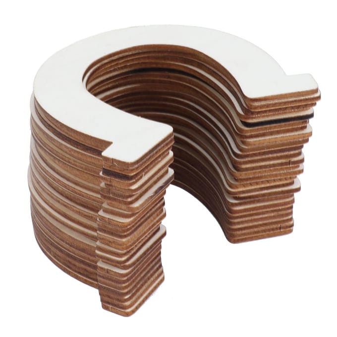 24 stuks DIY Houten Schijven Hoefijzervorm Onvoltooide Uitsparingen Hanger Handgemaakte Knutseldecoratie white
