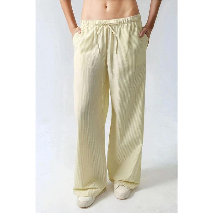 Elastische Taille Gestreepte Katoenen Loungebroek