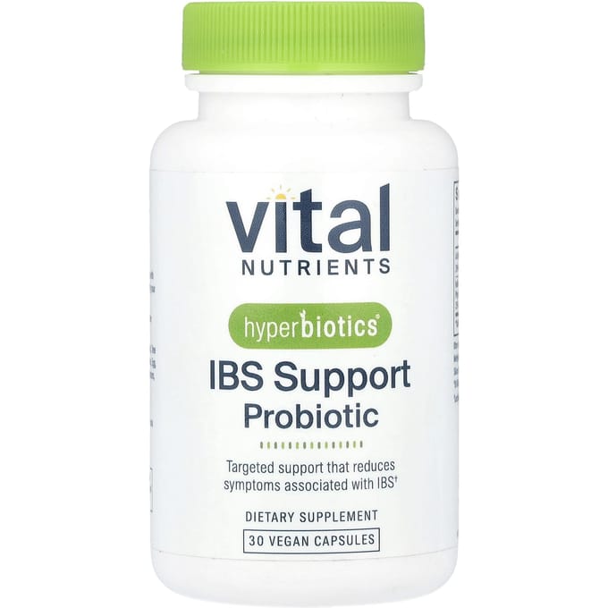 Vital Nutrients, Hyperbiotics®, Supplément Probiotique pour le SII, 30 Capsules Végétales