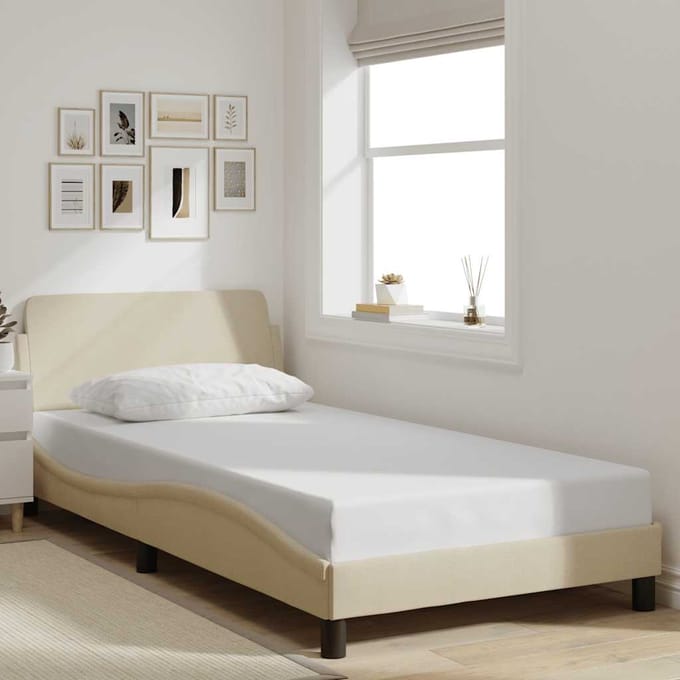 vidaXL - Bedframe - "Dover" - 100x200 - cm - stof - crèmekleurig