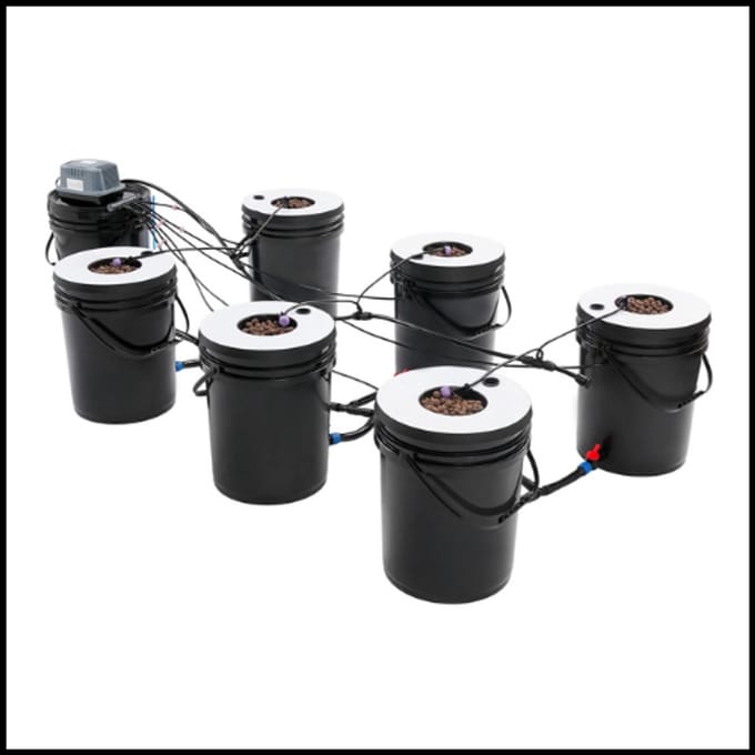 Hydroponicsysteem 7 Buckets – DWC Indoor Tuin – 20 Liter – Luchtpomp Inclusief – Snelgroeiend en Efficiënt
