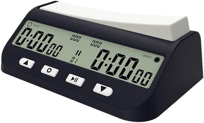 Digitale Schaakklok - Spel Stopwatch Timer - Competitie Timing - Basisbonus & Positiefuncties - 14 cm x 8.5 cm - Zwart