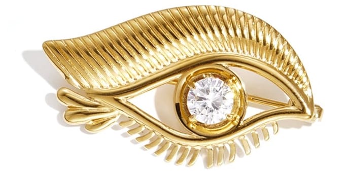 Oog broche met steen
