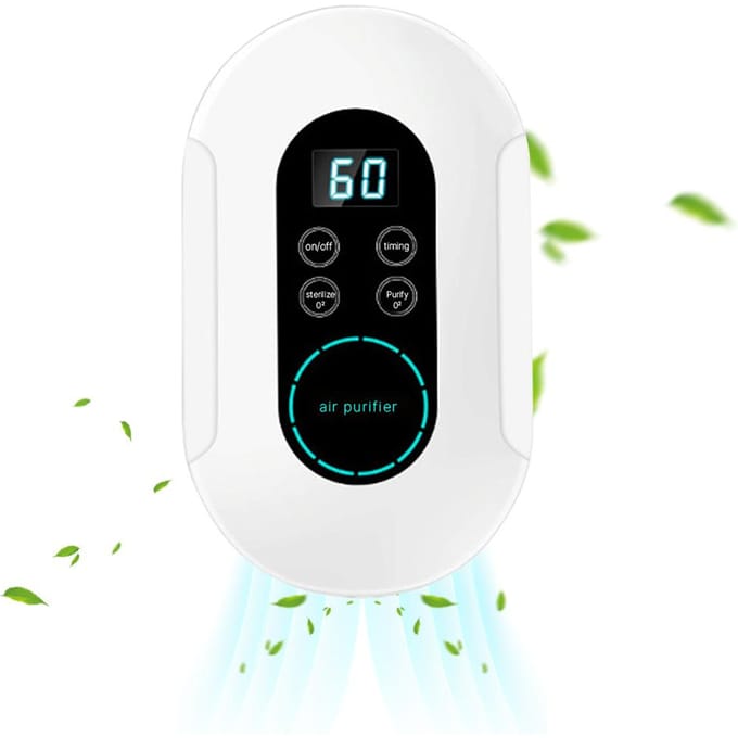 2-IN-1 luchtreiniger en ozonsterilisator voor thuis met timer, digitaal touchscreen en app-bediening US plug black